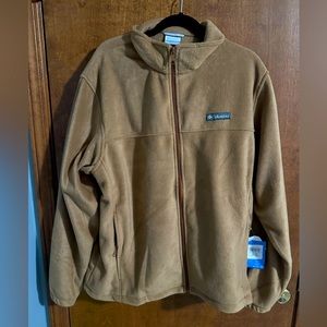 NWT Columbia Full Zip Flannel Brown Jacket with Zipper Pockets XL